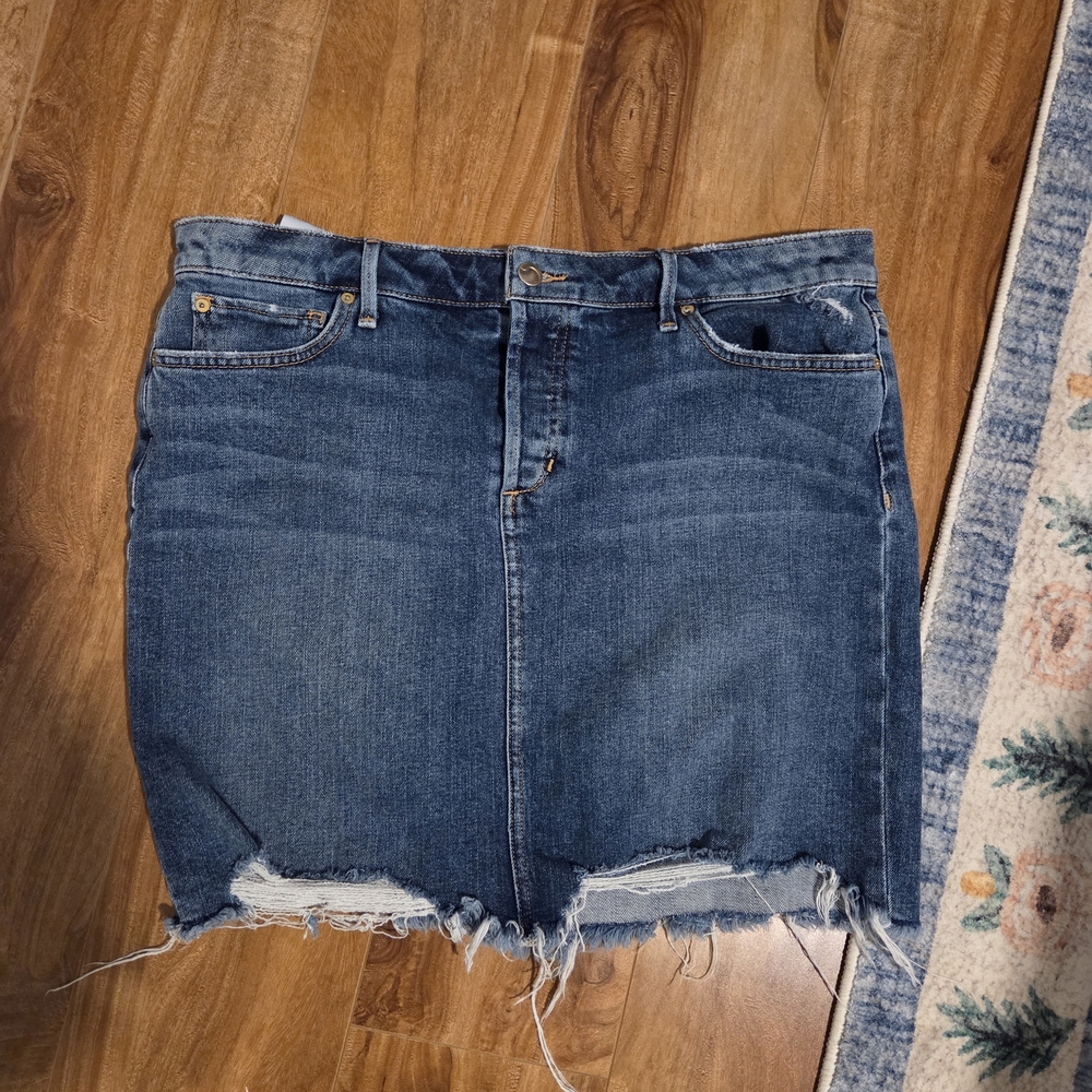 Joe's Jeans Skyler Denim Distressed Mini Skirt, Size 31